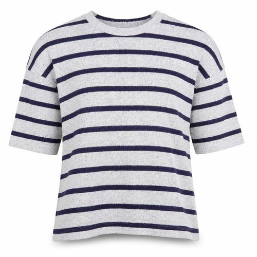 Roman Womens Grey Striped  Basic Blouse Size M