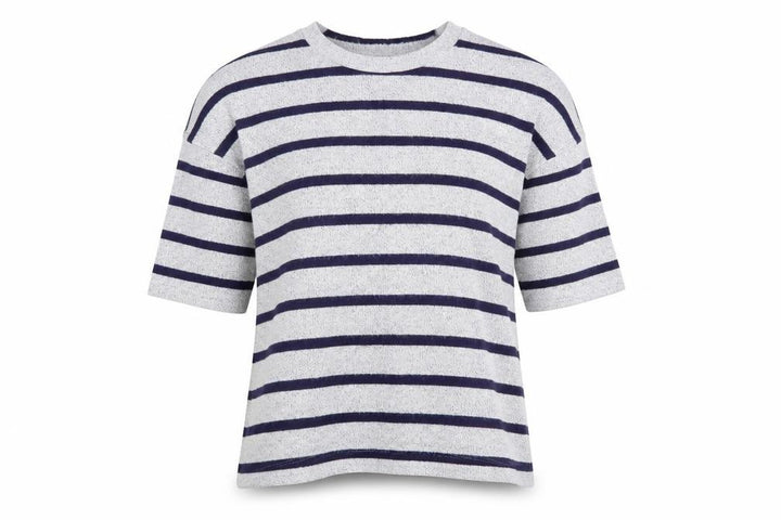Roman Womens Grey Striped Basic Blouse Size M