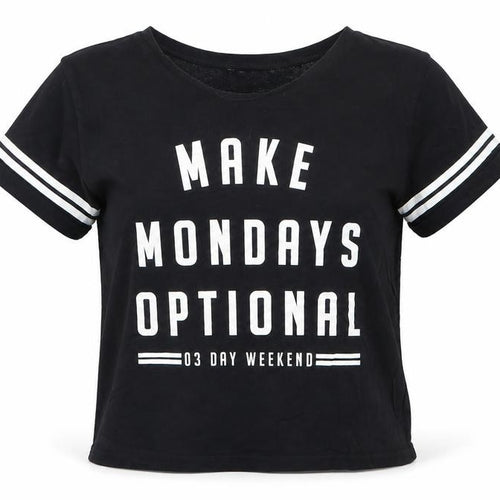 New Look Girls Black Striped  Basic T-Shirt Size M  - Make Mondays Optional