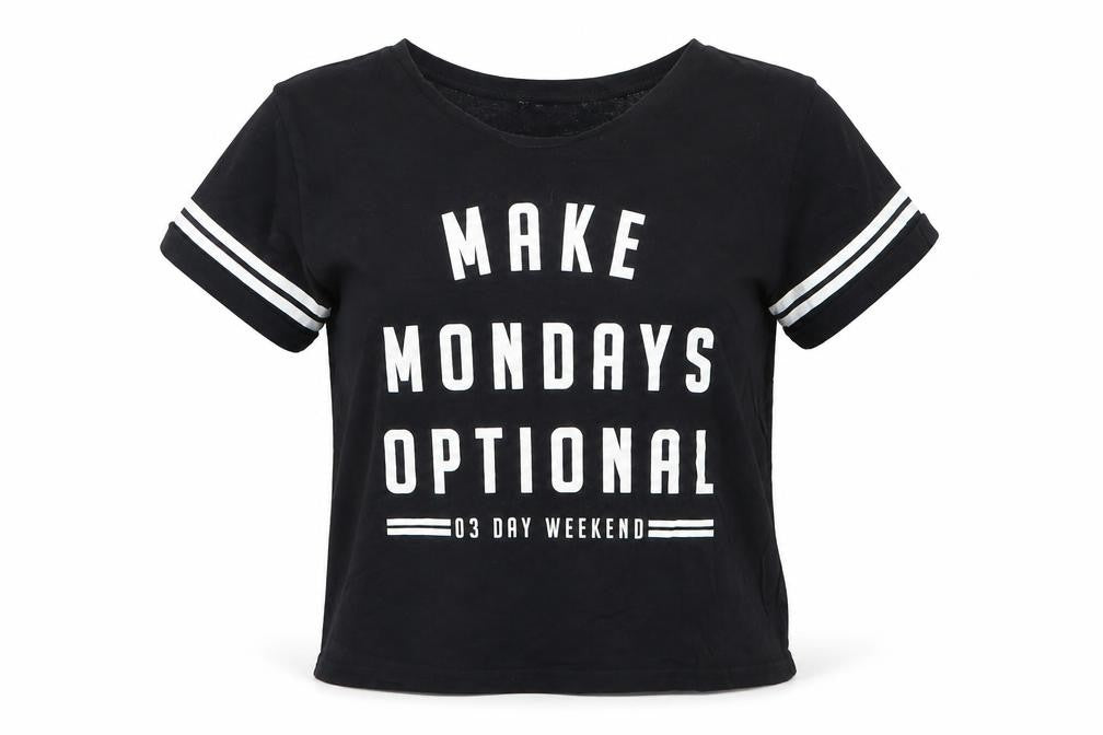 New Look Girls Black Striped  Basic T-Shirt Size M  - Make Mondays Optional