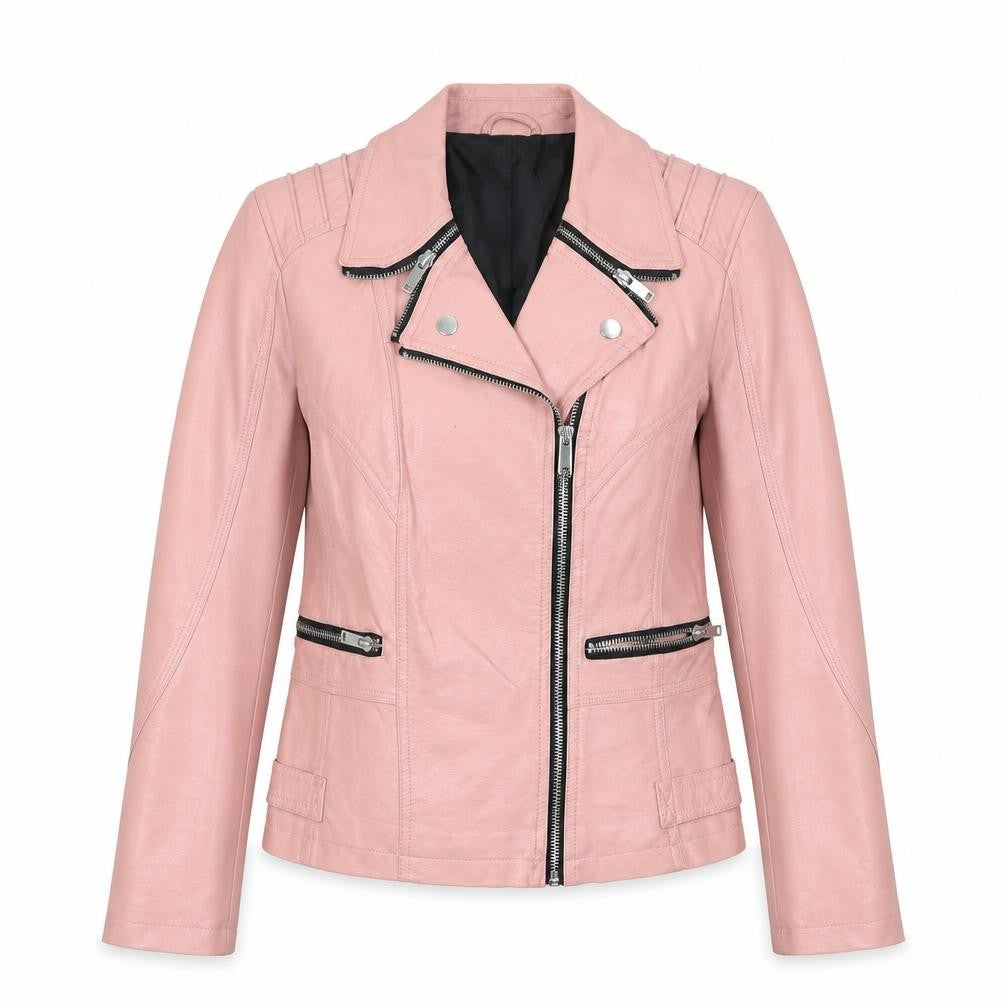 Front view of Preworn women’s pink jacket, size UK 8