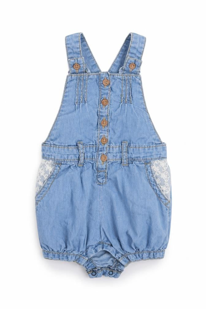 Nutmeg Girls Blue   Dungaree Outfit/Set Size 3-6 Months