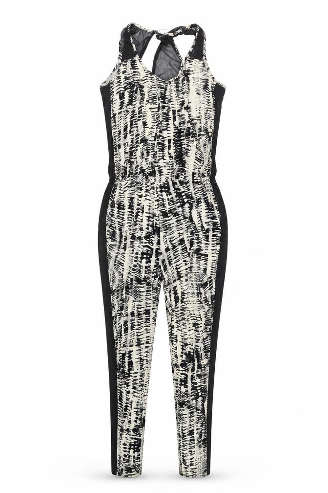 Warehouse Womens Black Geometric  Jumpsuit One-Piece Size 8 L26 in