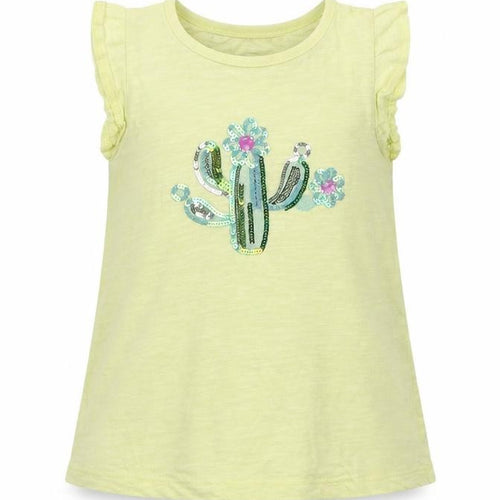 George Girls Yellow  Jersey Basic T-Shirt Size 18-24 Months  - Cacti