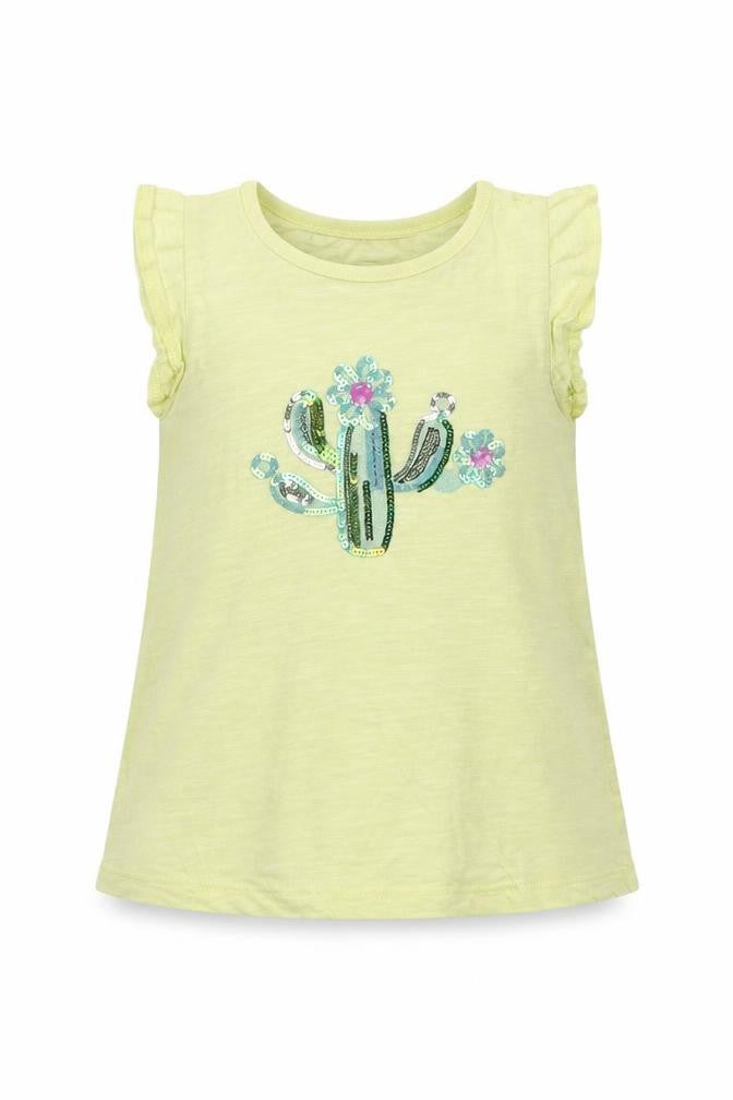 George Girls Yellow  Jersey Basic T-Shirt Size 18-24 Months  - Cacti