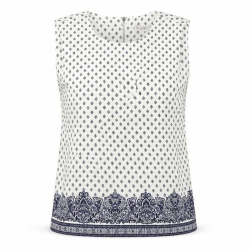 Eliane Rose Womens White Geometric  Basic Tank Size 10