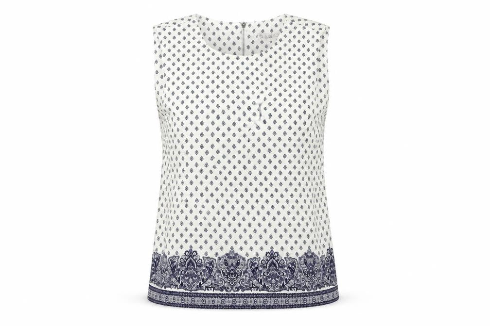 Eliane Rose Womens White Geometric  Basic Tank Size 10