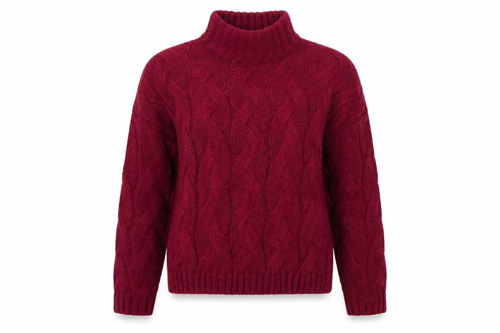 Front view of M&Co women’s pink knit jumper, size UK 12