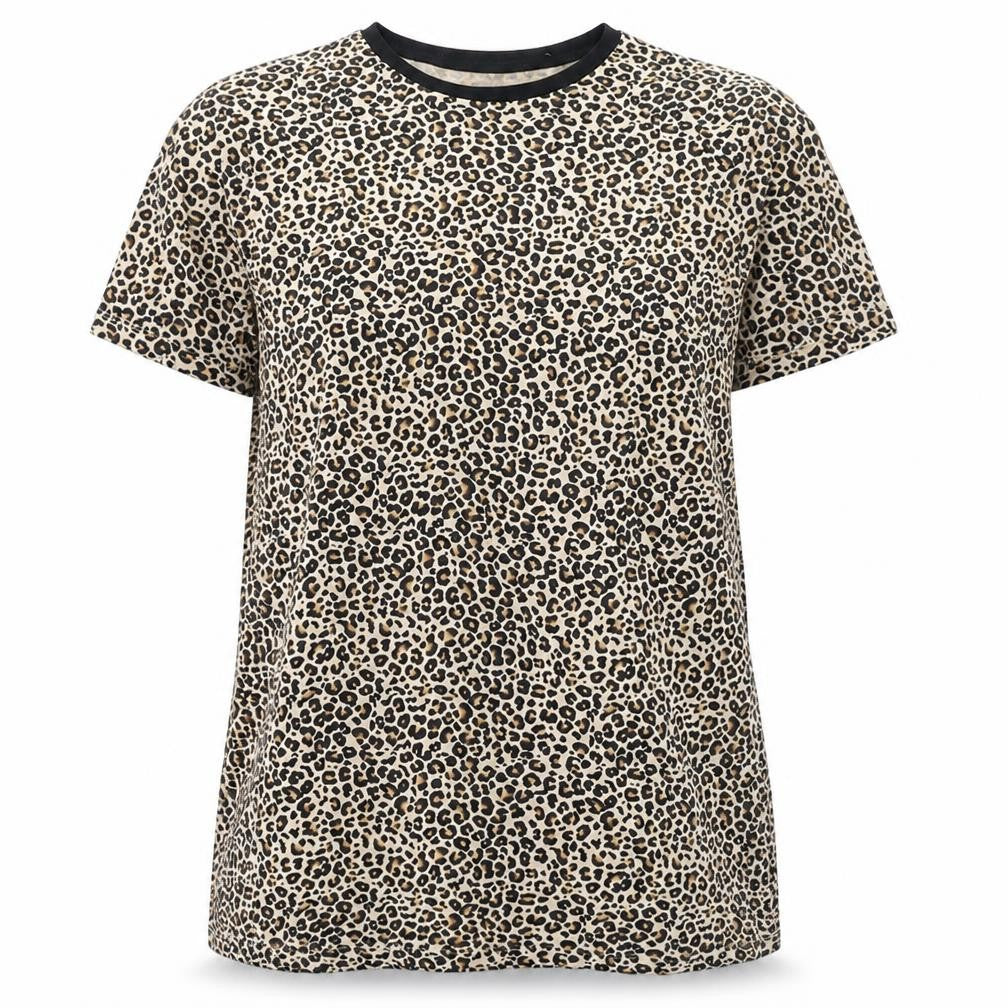 Brave Sould Womens Brown Animal Print  Basic T-Shirt Size XL