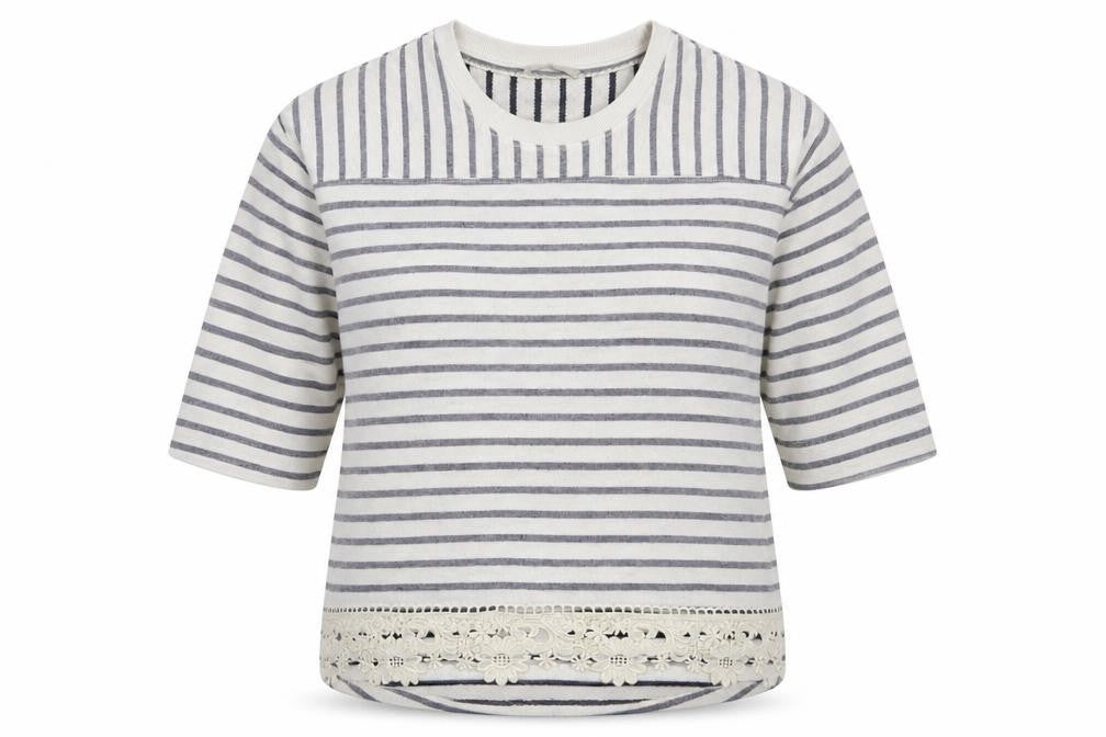 Front view of George women’s multicoloured striped jumper, size UK 14