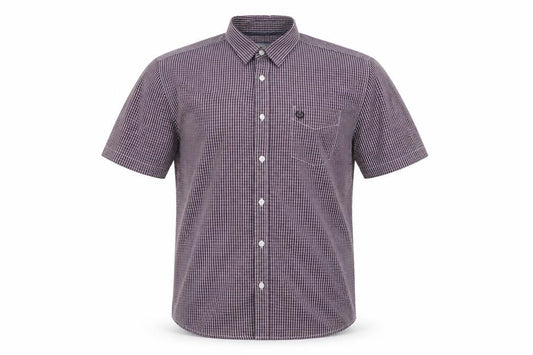 Front view of Easy men’s multicoloured check button-up, size L