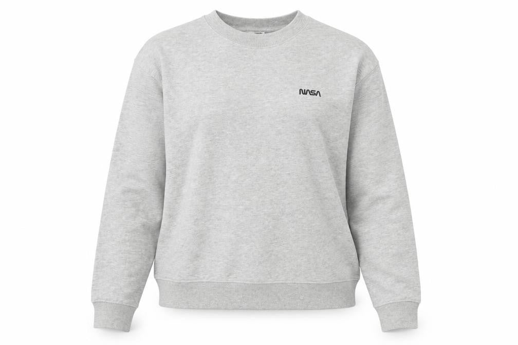 Front view of H&M women’s grey jumper, size M