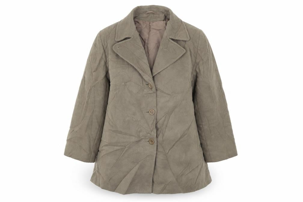 Front view of BHS women’s green jacket coat, size UK 18