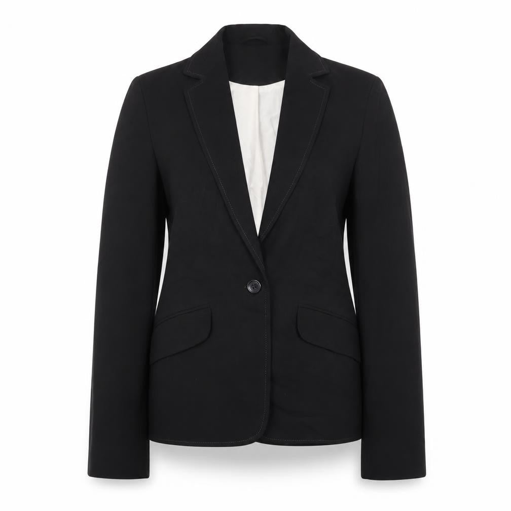 Front view of Topshop women’s black jacket blazer, size UK 8