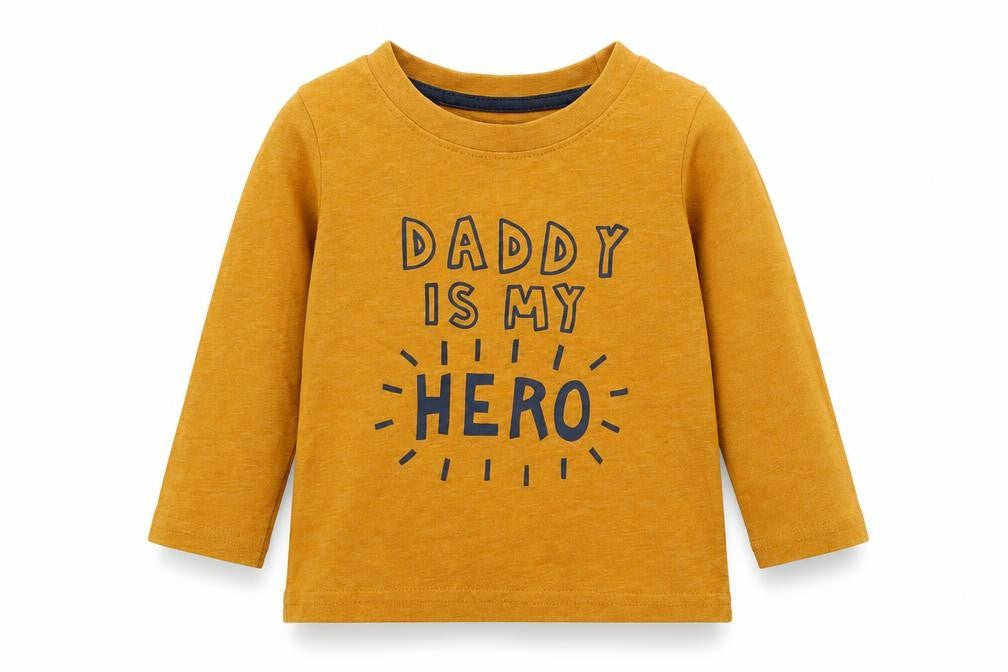 Front view of Primark Baby Yellow Basic T-Shirt, size 9-12, Months