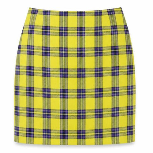 Zaful  Womens Yellow Check  A-Line Skirt Size S