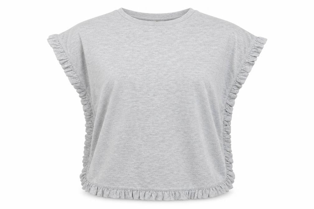 Front view of Tu women’s grey basic t-shirt, size UK 10
