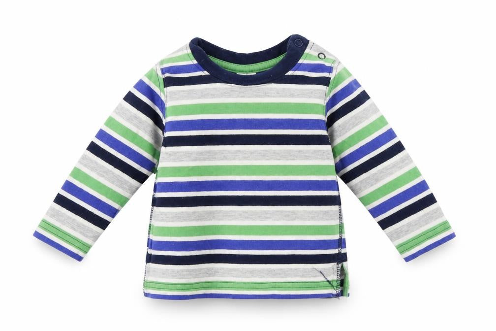 Mini Club Boys Grey Striped  Basic T-Shirt Size 3-6 Months