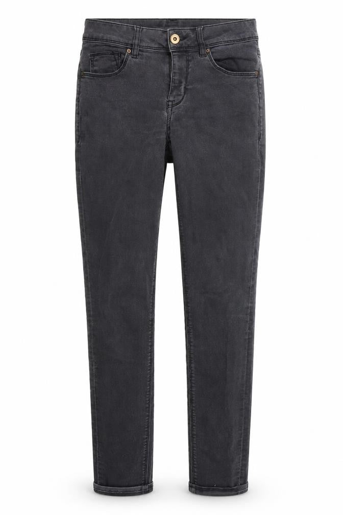 Front view of Divided women’s grey straight jeans, size UK 12, 30-inch leg