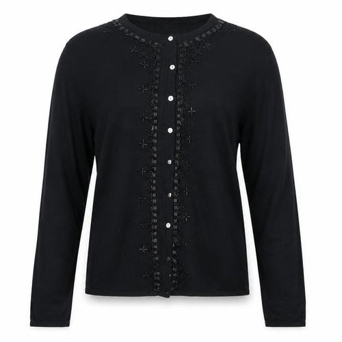 mackays Womens Black  Knit Cardigan Jumper Size XL