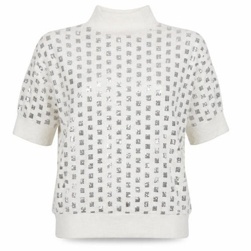 Carla Conte Womens White  Knit Pullover Jumper Size L