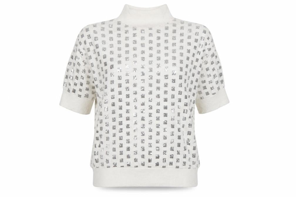 Carla Conte Womens White  Knit Pullover Jumper Size L