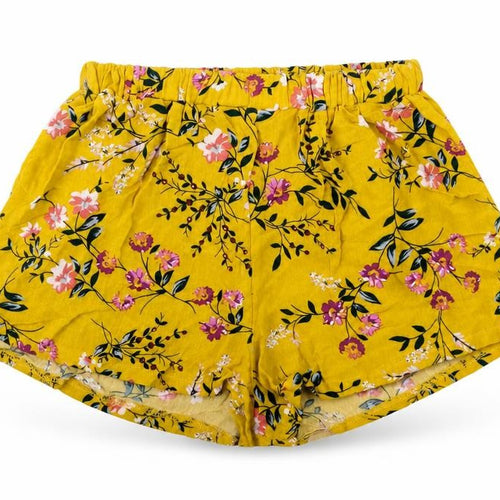 Preworn Womens Yellow Floral  Hot Pants Shorts Size M