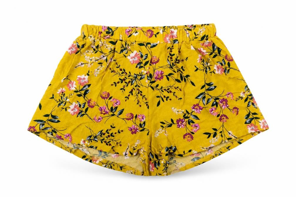 Preworn Womens Yellow Floral  Hot Pants Shorts Size M