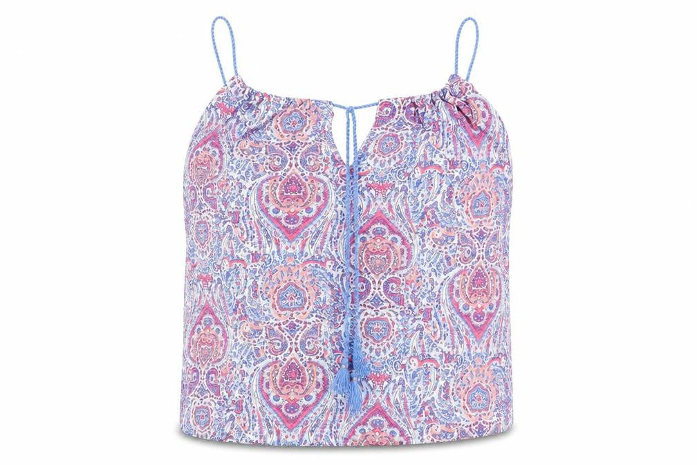 Woman's Secret Womens Blue Geometric  Camisole Blouse Size XS