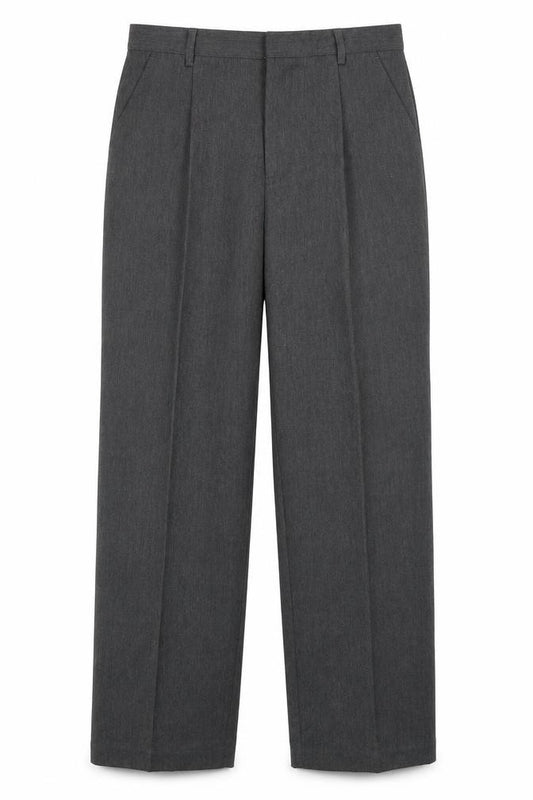 Front view of Top class boys’ grey capri trousers, size 14, years