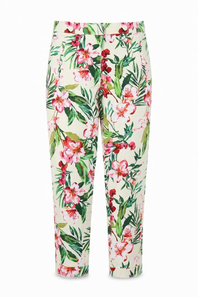 F&F Womens White Floral  Trousers  Size 8 L26 in