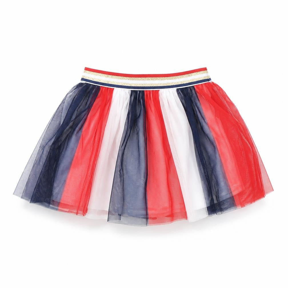 Front view of Epic Threads girls’ multicoloured striped mini skirt, size 4, years
