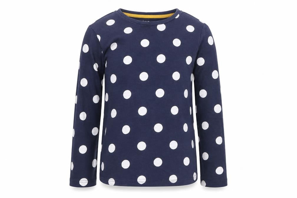 F&F Girls Blue Polka Dot  Basic T-Shirt Size 5 Years