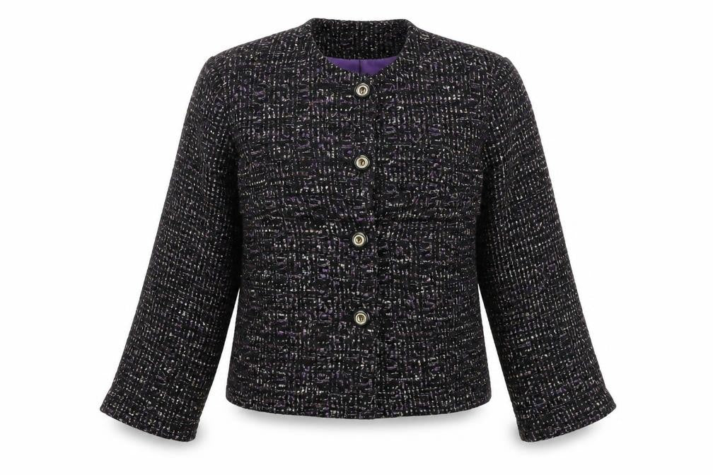Front view of Classics women’s black jacket, size UK 12