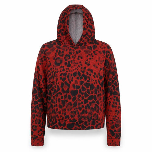 Carpe Diem Womens Red Animal Print  Pullover Hoodie Size S