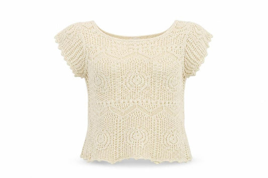 Front view of H&M women’s ivory basic blouse, size M
