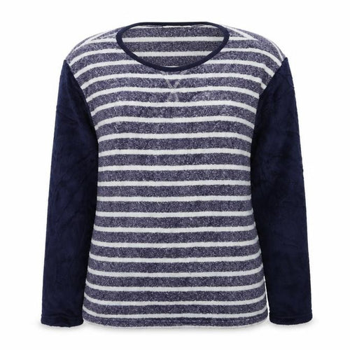 Hudson Bay Womens Blue Striped  Top Pyjama Top Size XL
