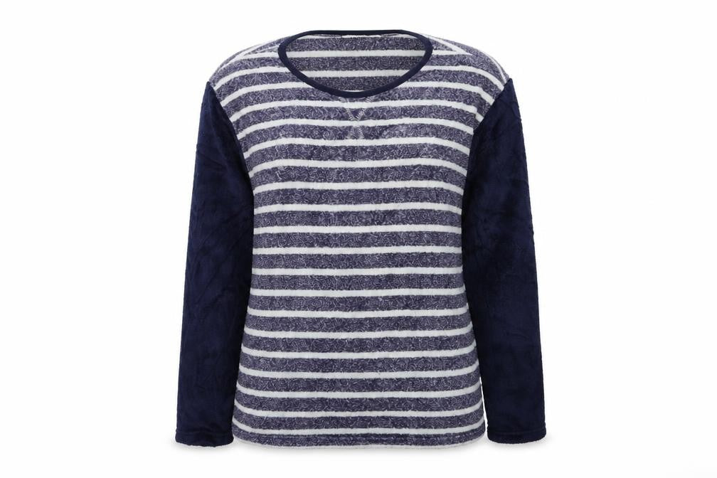 Hudson Bay Womens Blue Striped  Top Pyjama Top Size XL