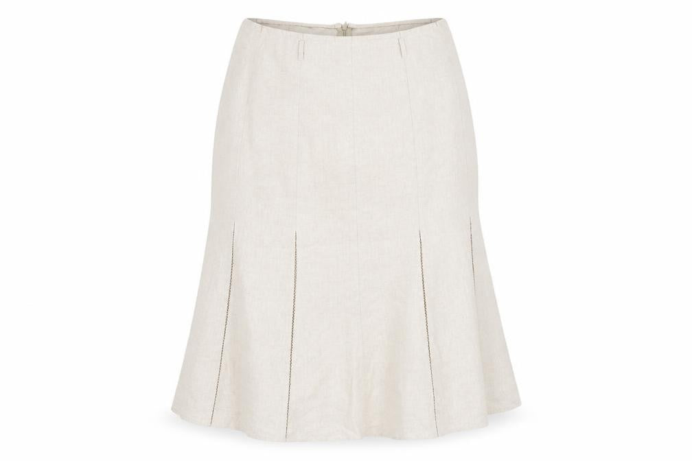 Preworn Womens Beige   A-Line Skirt Size 30 in