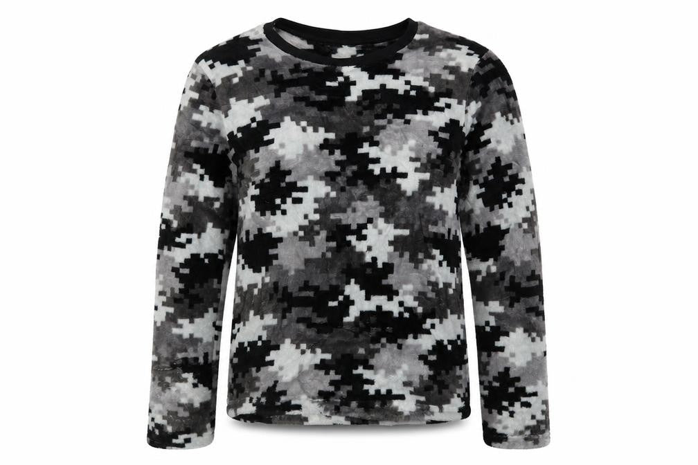 Front view of Nutmeg girls’ black top pyjama top, size 12-13, years