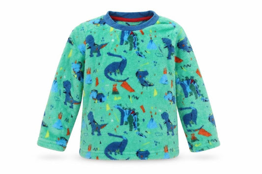 Front view of Nutmeg Baby Green Pyjama Top, size 18-24, Months