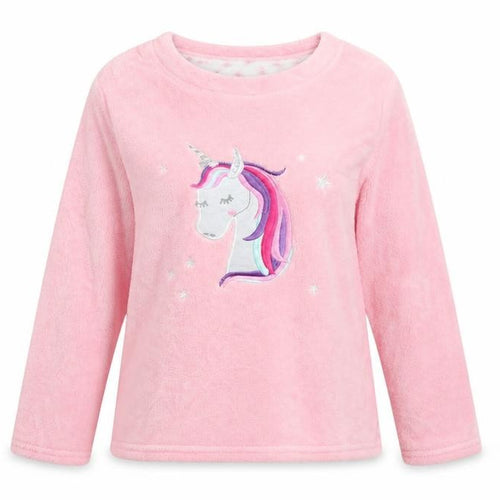 Just Like You Womens Pink   Top Pyjama Top Size 8  - Unicorn