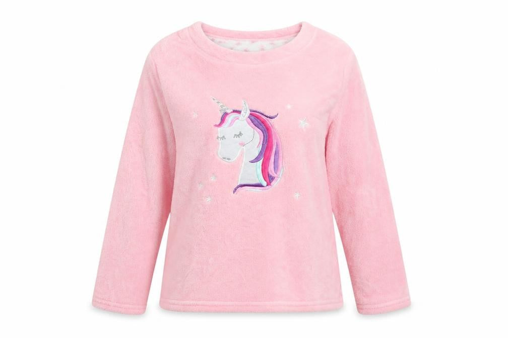 Just Like You Womens Pink   Top Pyjama Top Size 8  - Unicorn