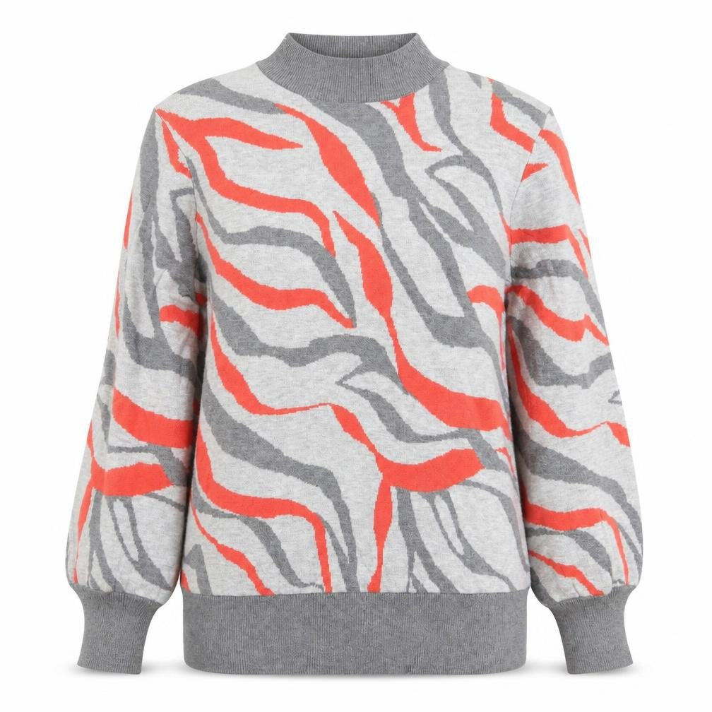 Front view of Preworn women’s grey knit jumper, size M