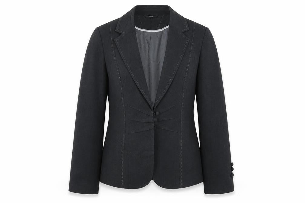 Front view of Marks & Spencer women’s grey jacket suit jacket, size UK 14