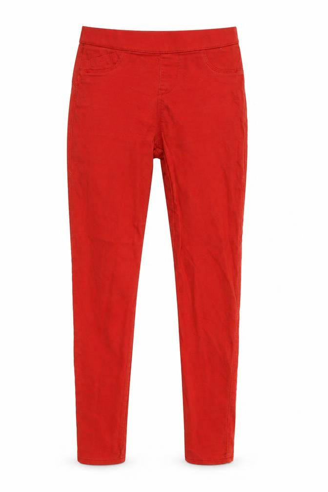 Denim & Co. Womens Red  Denim Jegging Jeans Size 8 L28 in