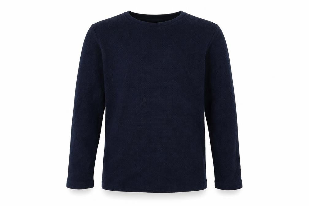 Front view of Next boys’ blue pullover sweatshirt, size 9, years