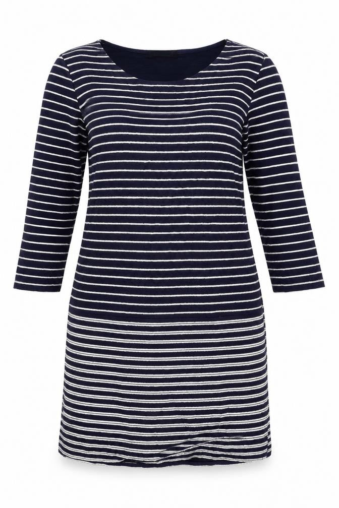 Bonmarché Womens Blue Striped  A-Line  Size 12