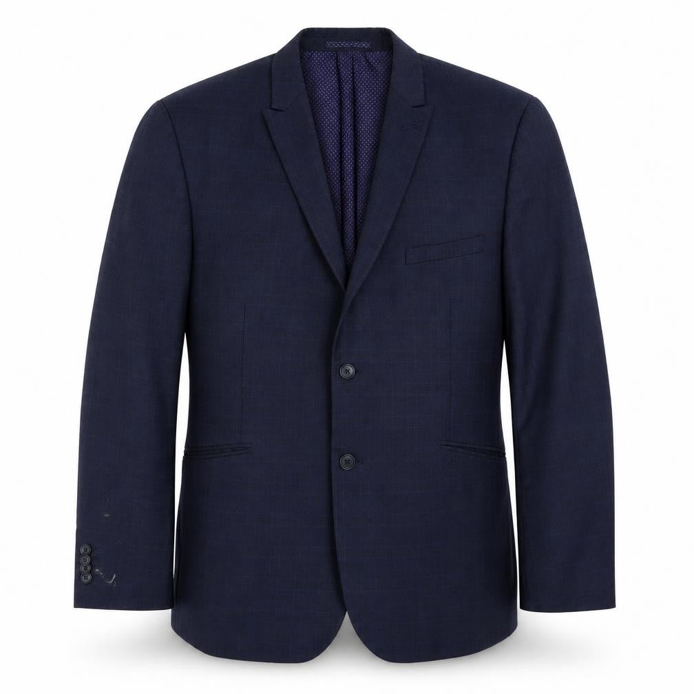 Front view of Taylor & Wright men’s blue jacket suit jacket, size 46