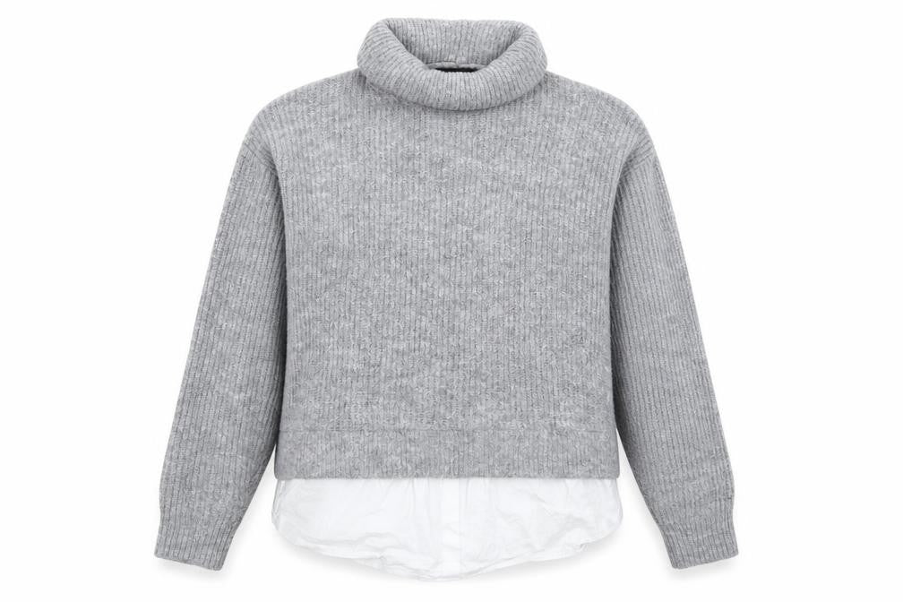Front view of New Look women’s grey knit jumper, size S